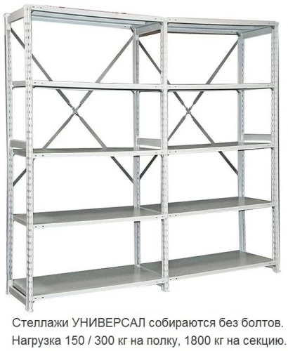 Стеллаж металлический ТСУ 4.15.5 (4000х1560х600) 5